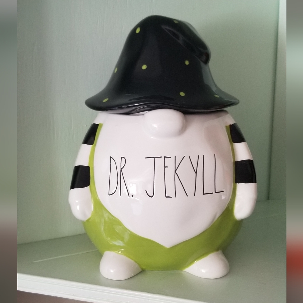 Rae Dunn Dr Jekyll Cookie Jar Canister Happy Halloween trick or treat wiโฆ